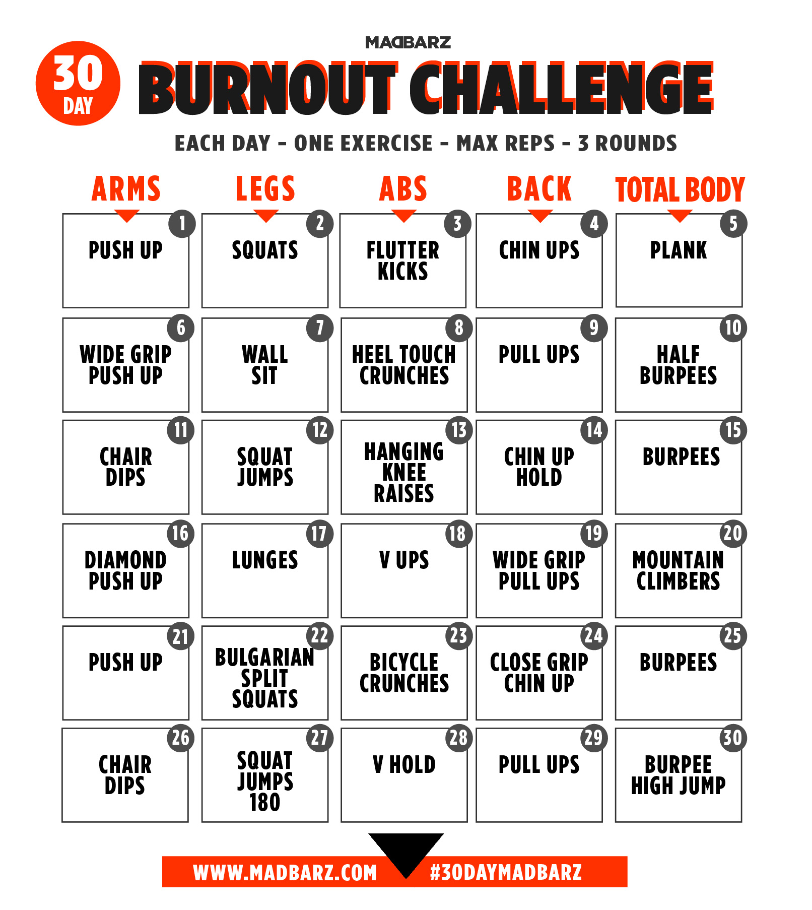 30 Day Bodyweight Home Workout Challenge
